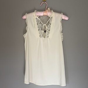 Express sleeveless tank blouse with lace